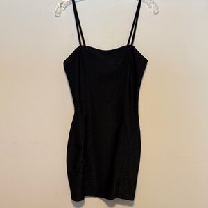 Divided by H&M Black Mini Dress with sparkle M spaghetti straps small slit